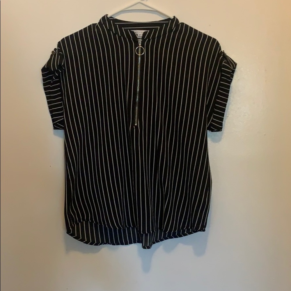 Black and White Blouse